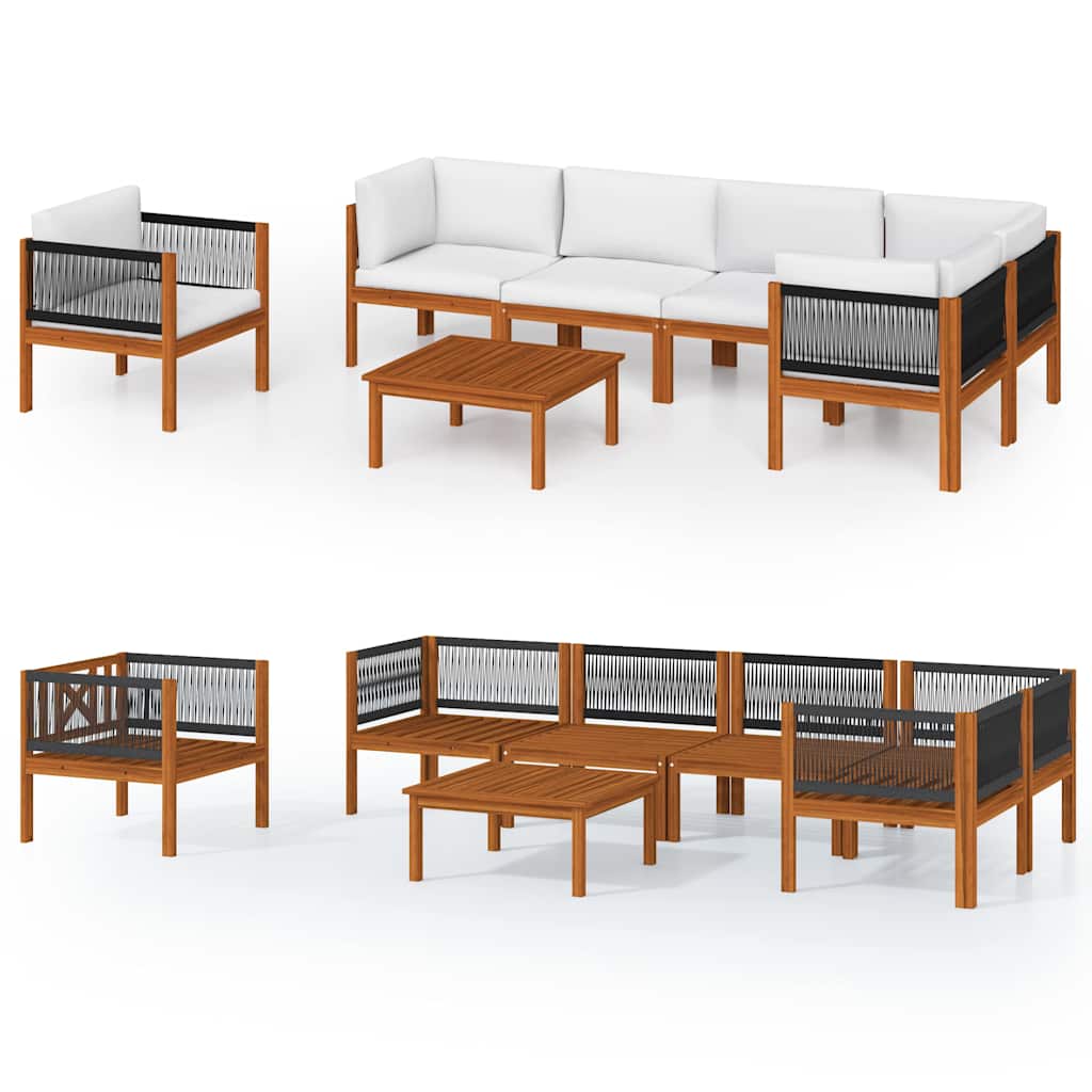 7 Piece Garden Lounge Set with Cushions Cream 63x63 cm