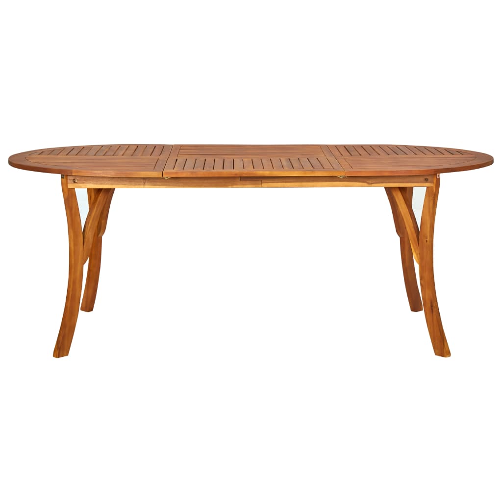 7 Piece Garden Dining Set 201x100 cm Solid Acacia Wood