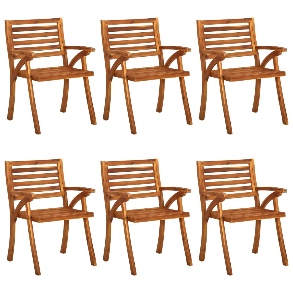 7 Piece Garden Dining Set 201x100 cm Solid Acacia Wood