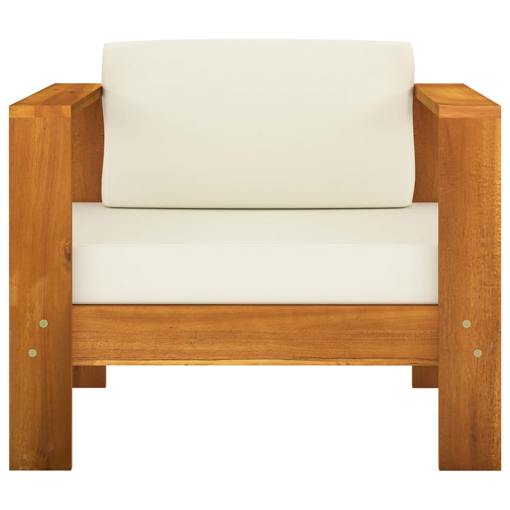 4 Piece Garden Lounge Set with Cushions 100x60 cm Acacia Wood