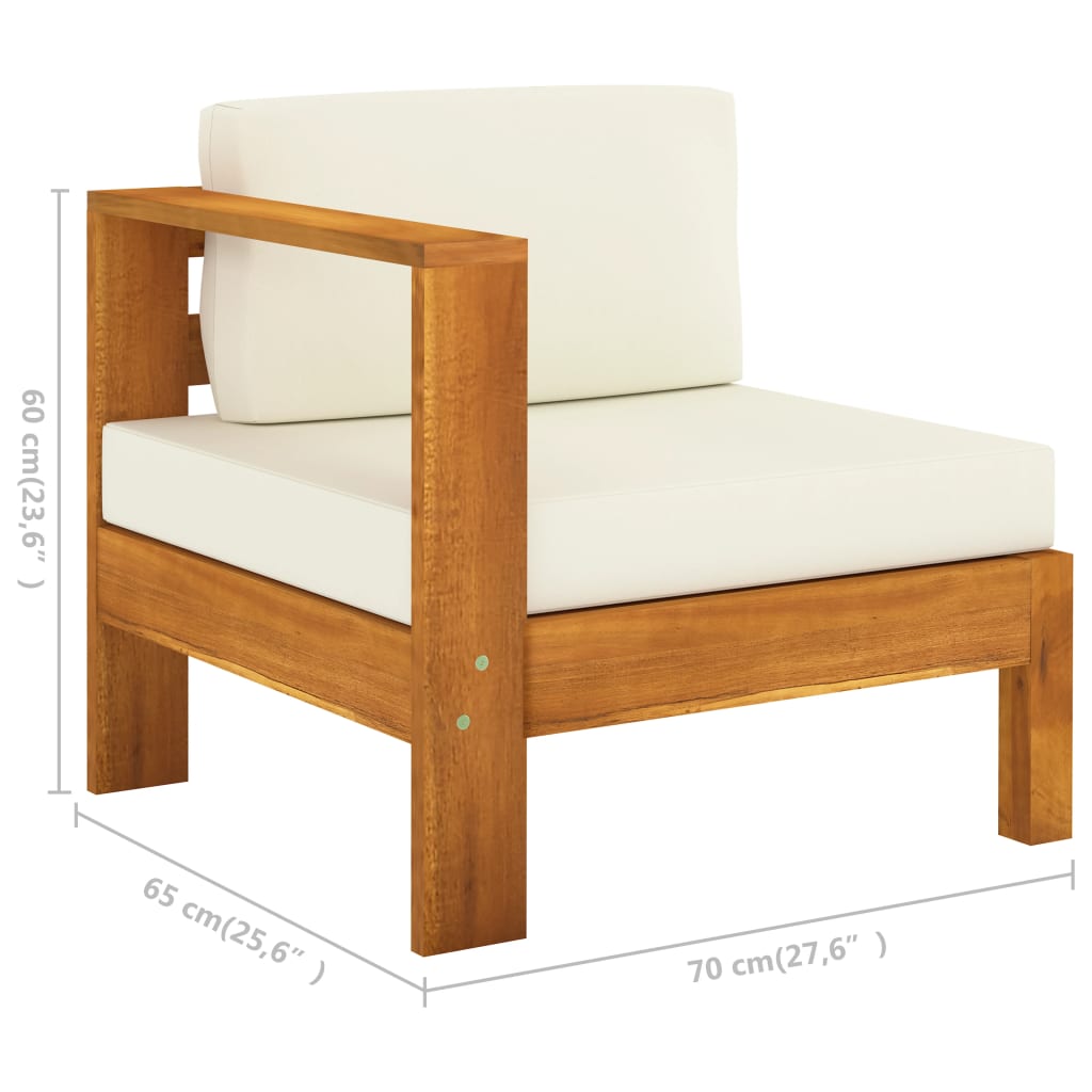 7 Piece Garden Lounge Set with Cushions 100x60 cm Acacia Wood