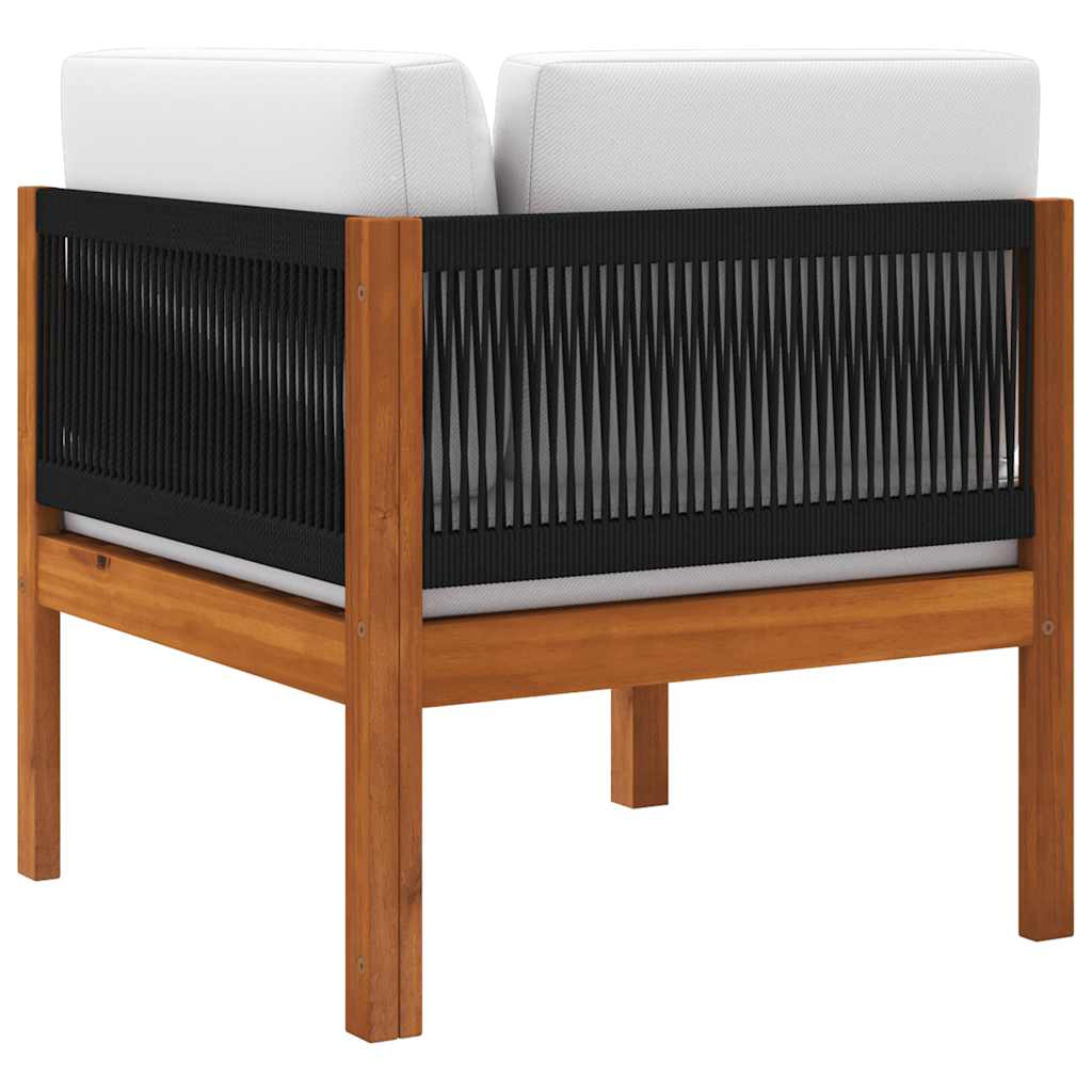 Garden Corner Sofa with Cushions Wood Acacia&Rope