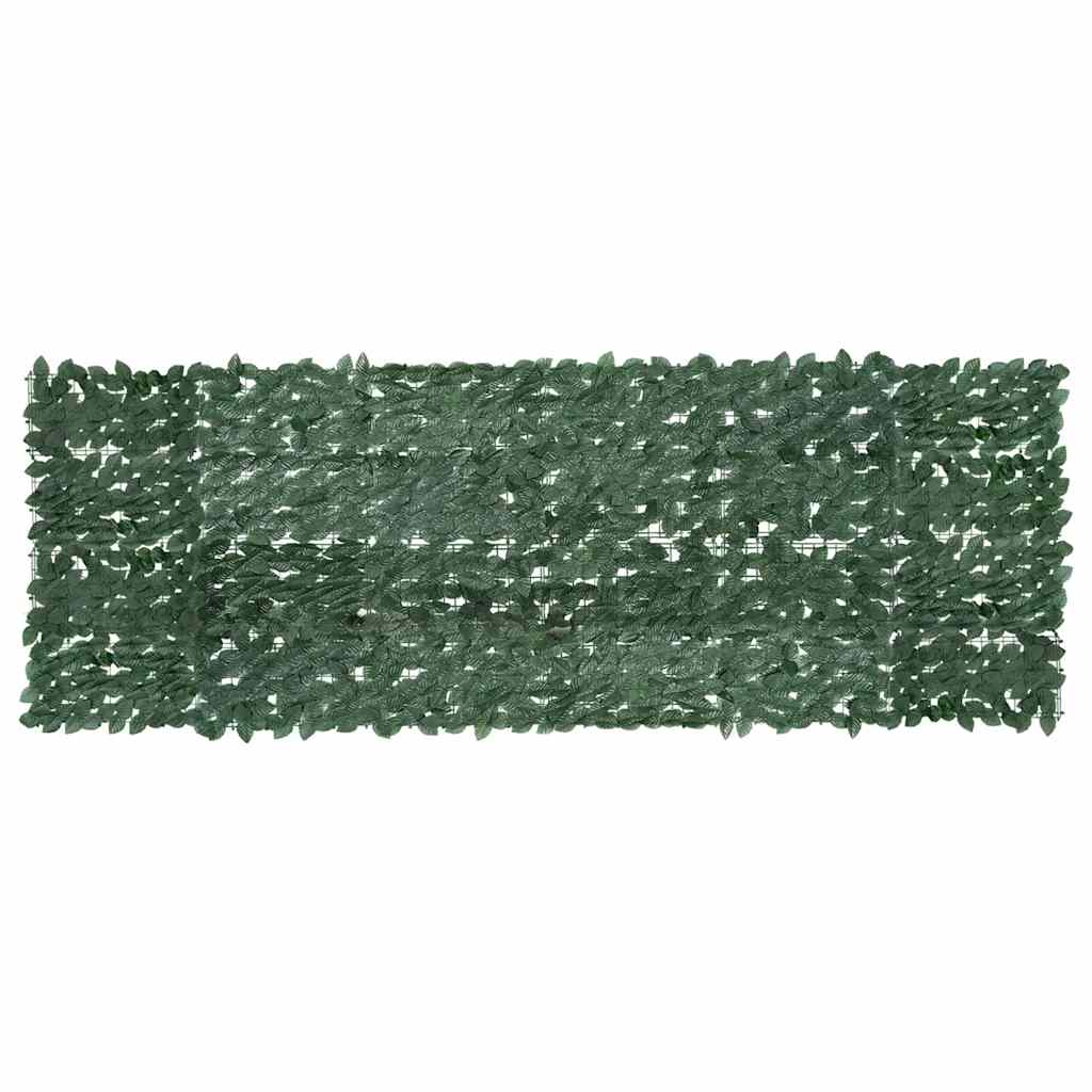 Balcony Screen with Dark Green Leaves 300x100 cm