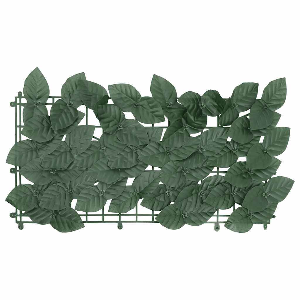 Balcony Screen with Dark Green Leaves 300x100 cm