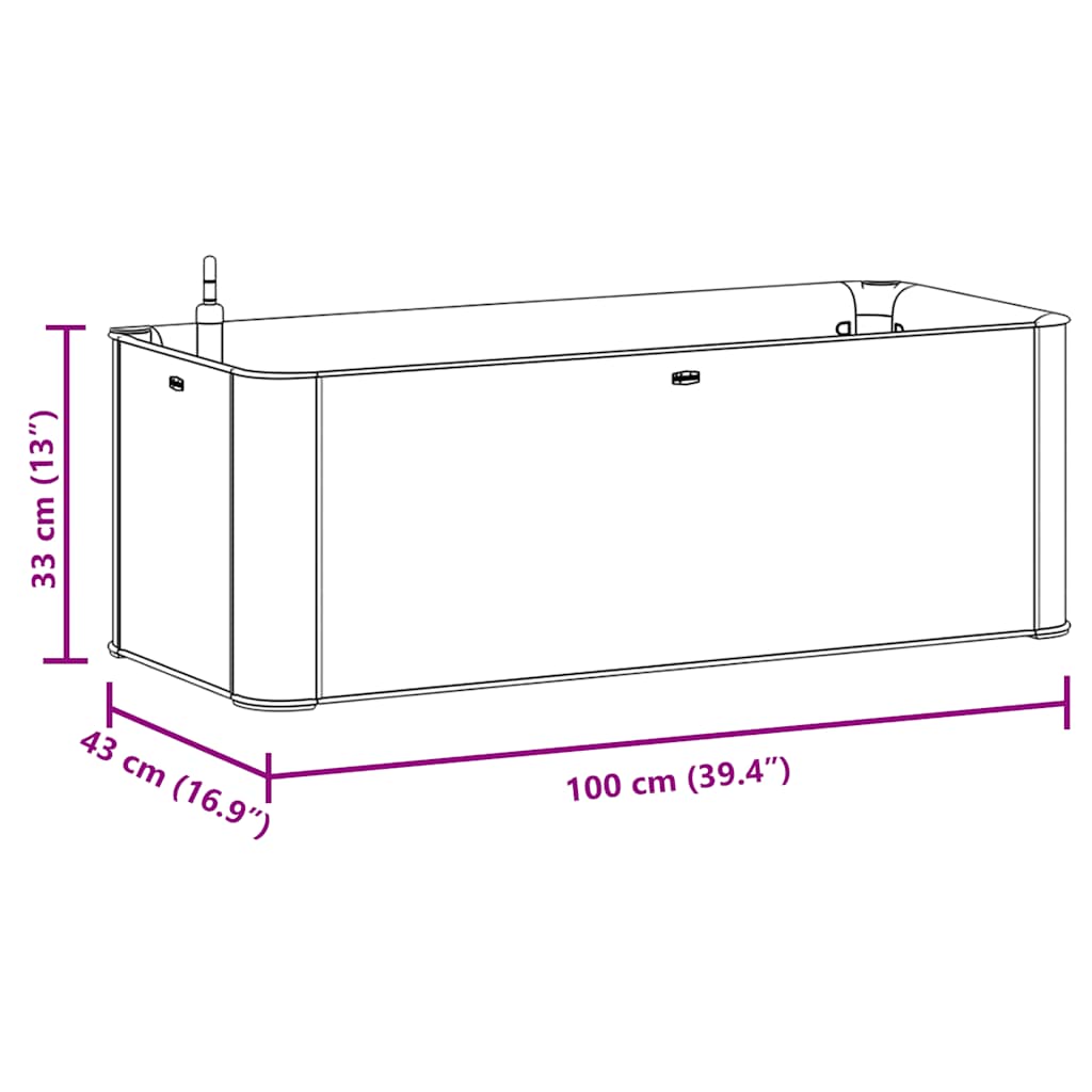 Garden Raised Bed with Self Watering System Anthracite 100x43x33 cm