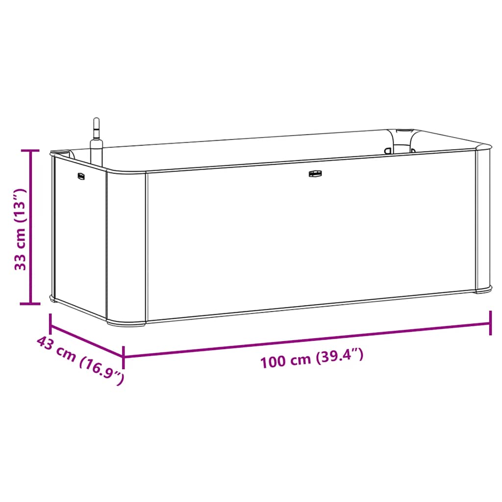 Garden Raised Bed with Self Watering System Green 100x43x33 cm