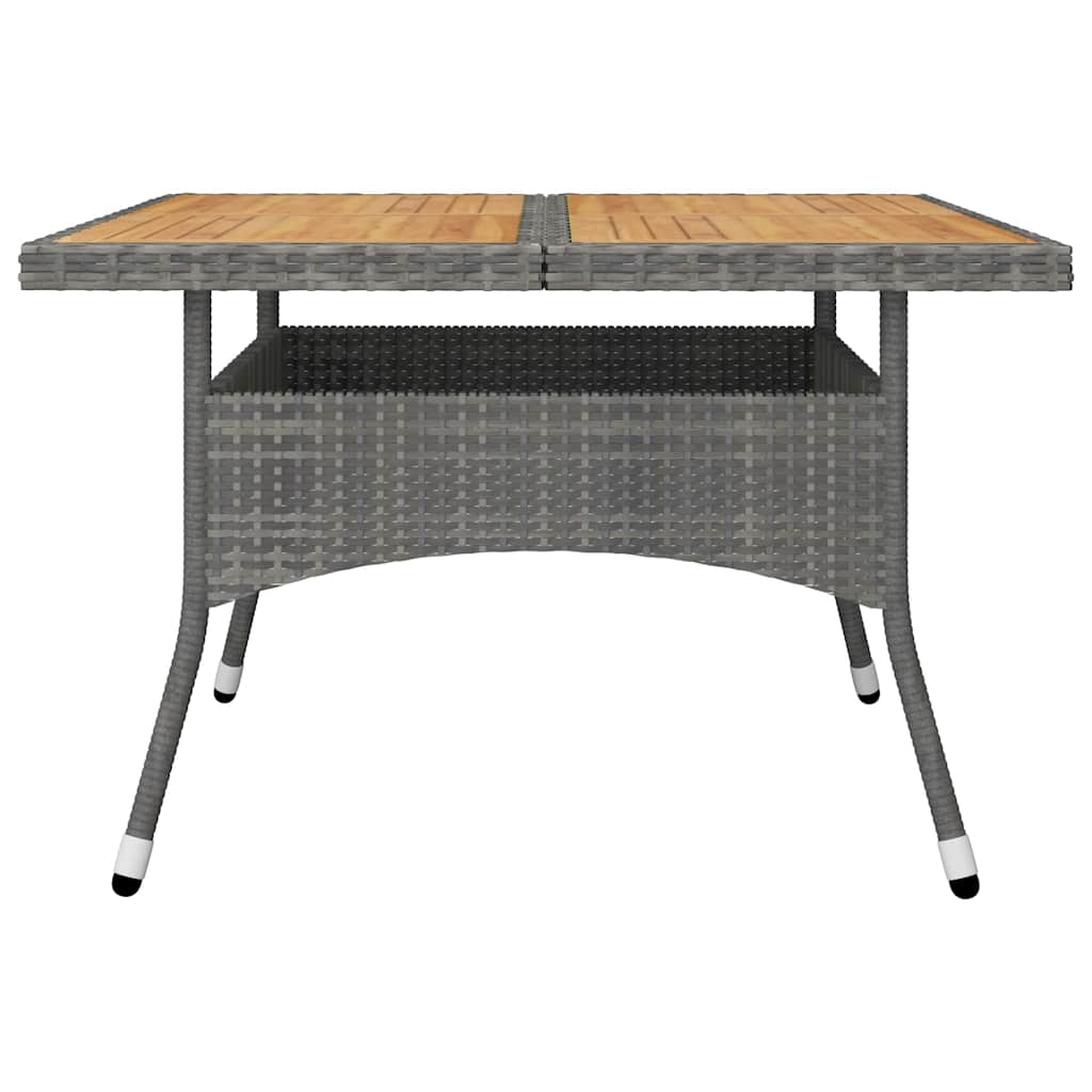 9 Piece Garden Dining Set Poly Rattan and Acacia Wood Grey