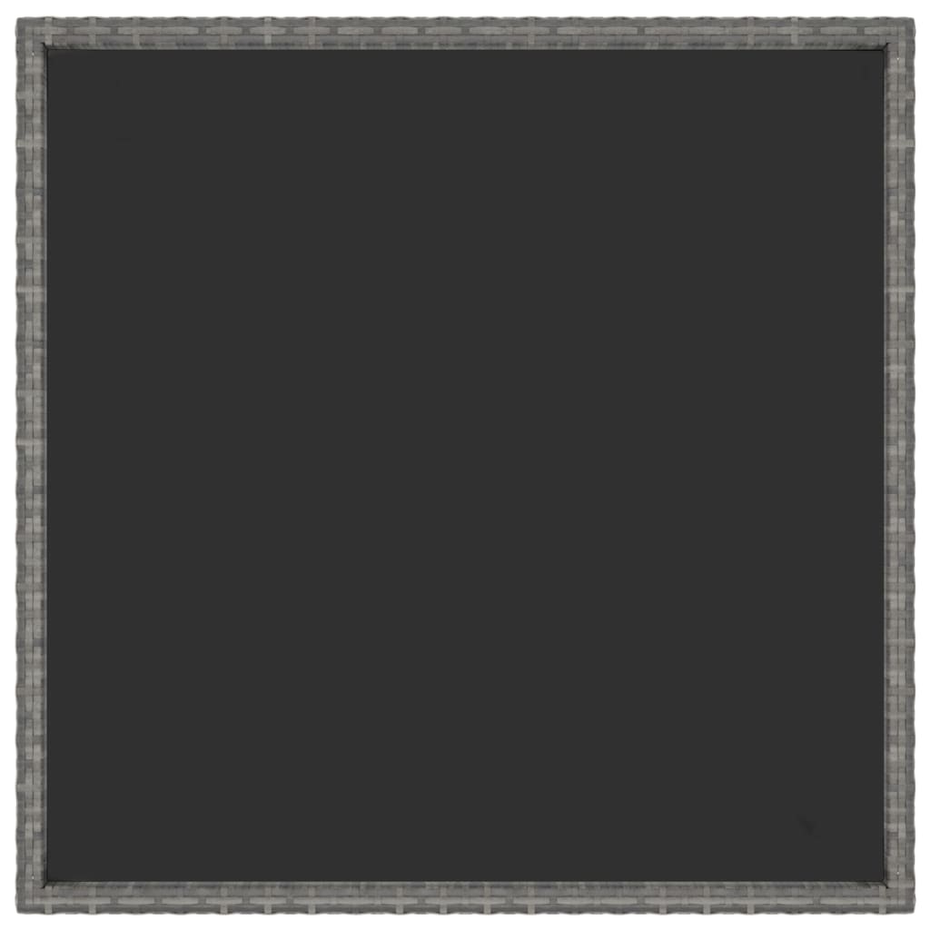 5 Piece Garden Dining Set Poly Rattan and Tempered Glass Grey