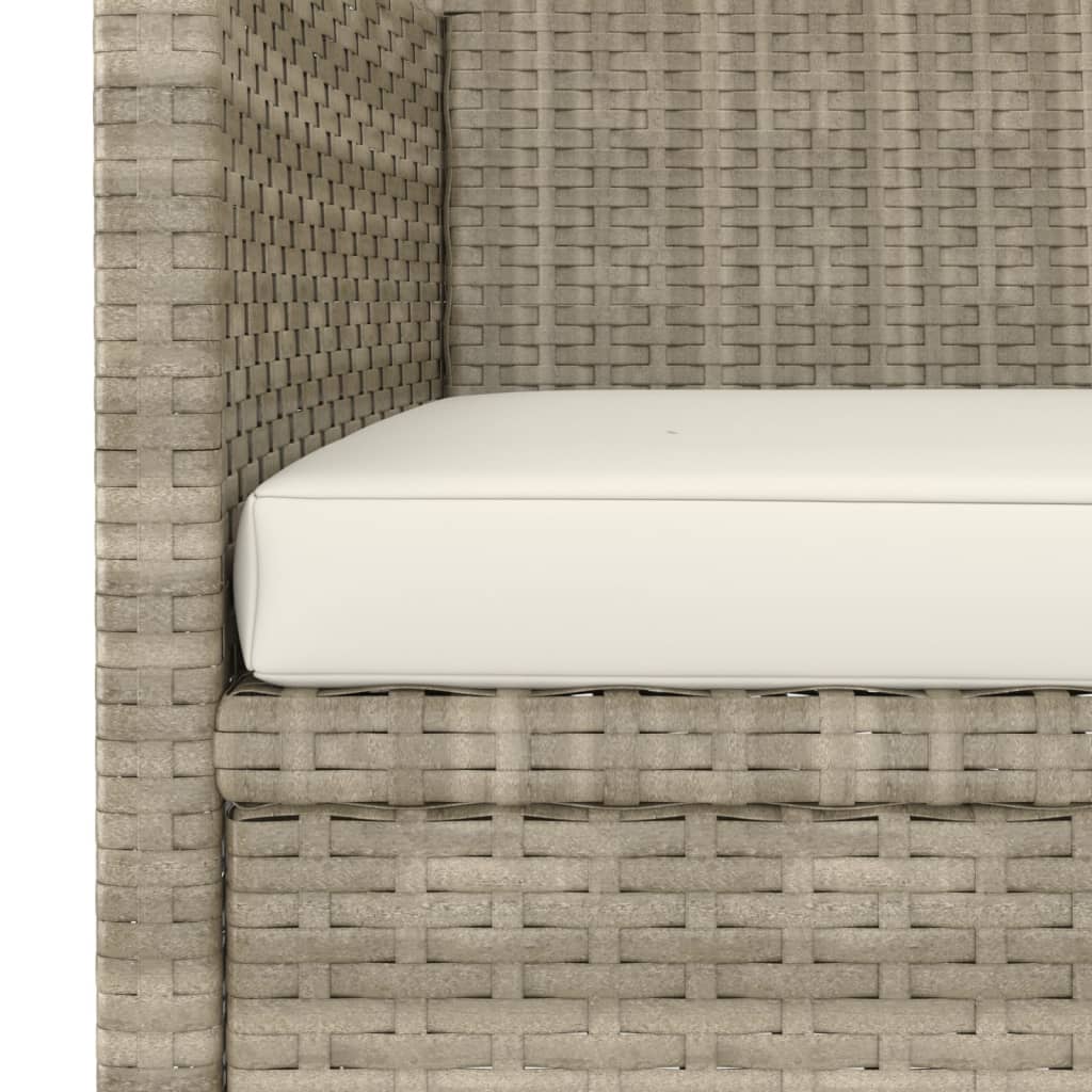 5 Piece Garden Dining Set Poly Rattan and Tempered Glass Beige