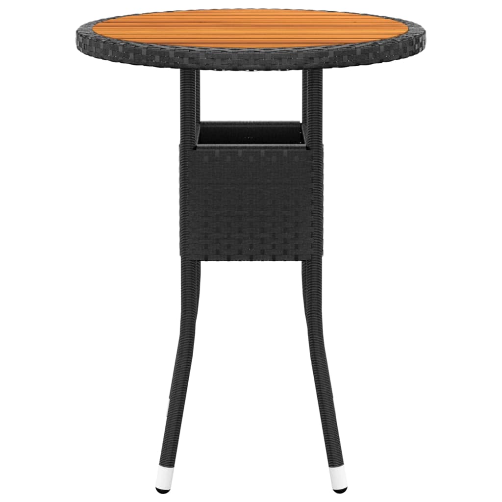 3 Piece Garden Dining Set Poly Rattan Black