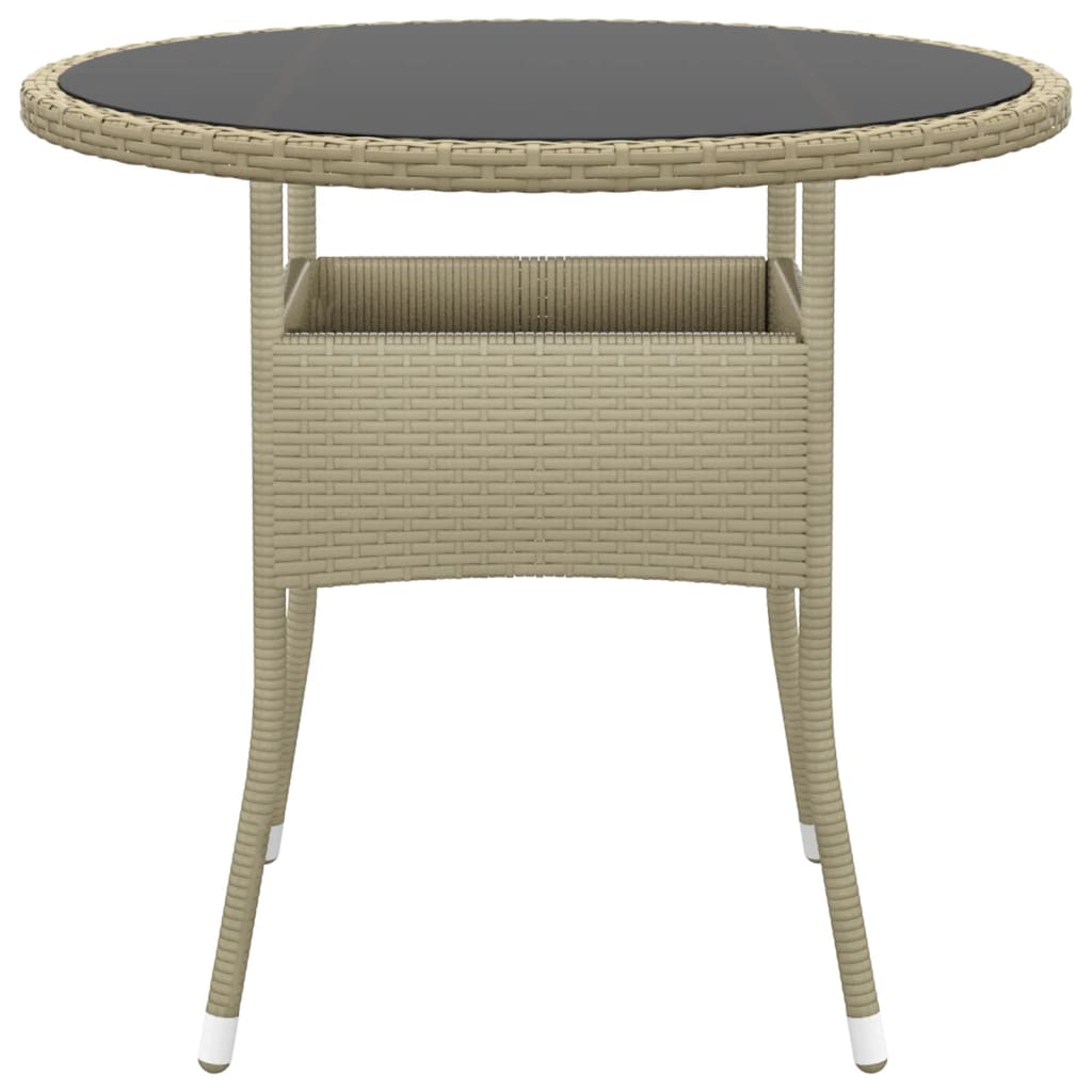 5 Piece Garden Dining Set Poly Rattan Beige