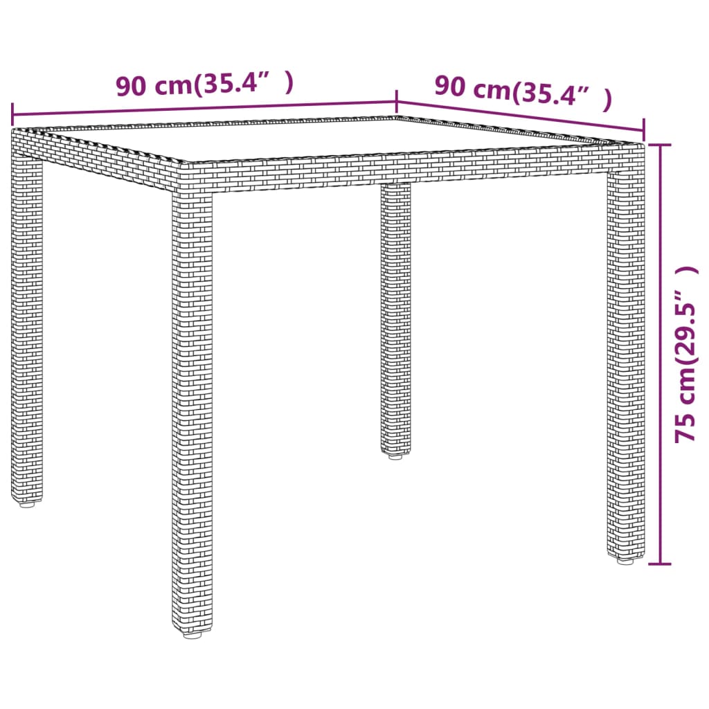 3 Piece Garden Dining Set Poly Rattan Grey