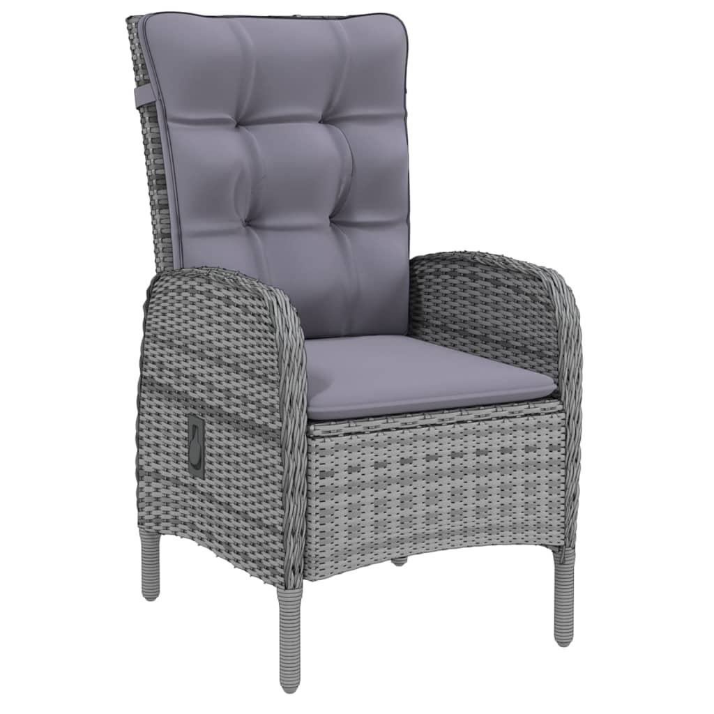 9 Piece Garden Dining Set Poly Rattan Grey