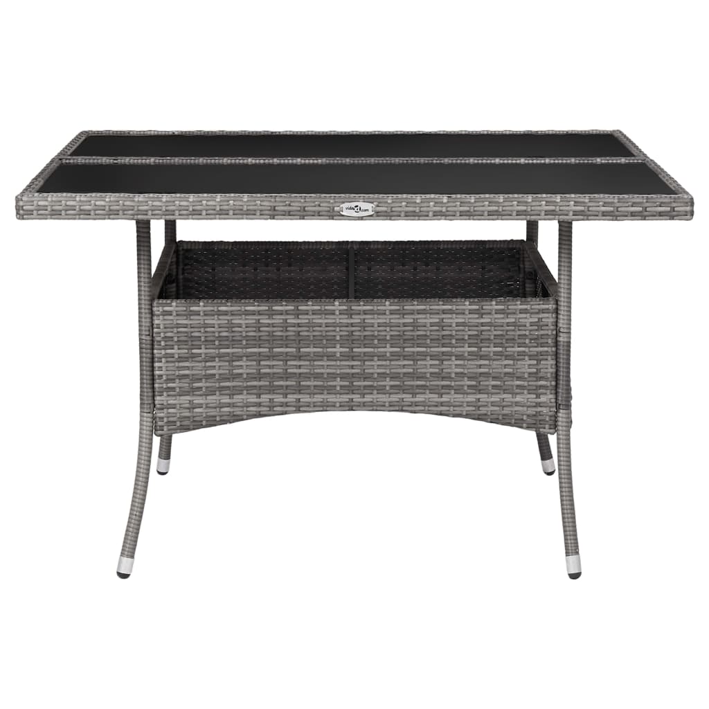 9 Piece Garden Dining Set Poly Rattan and Glass Grey