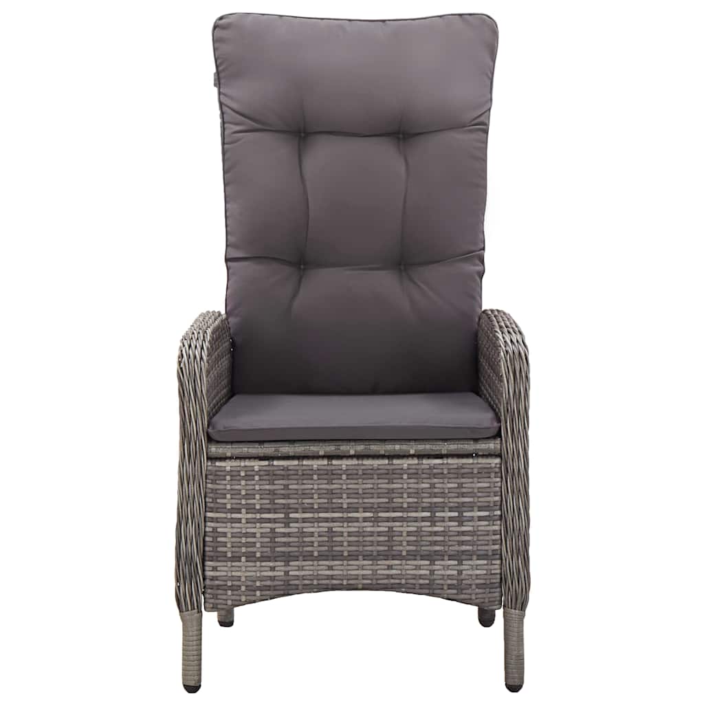 5 Piece Garden Bistro Set Poly Rattan Grey