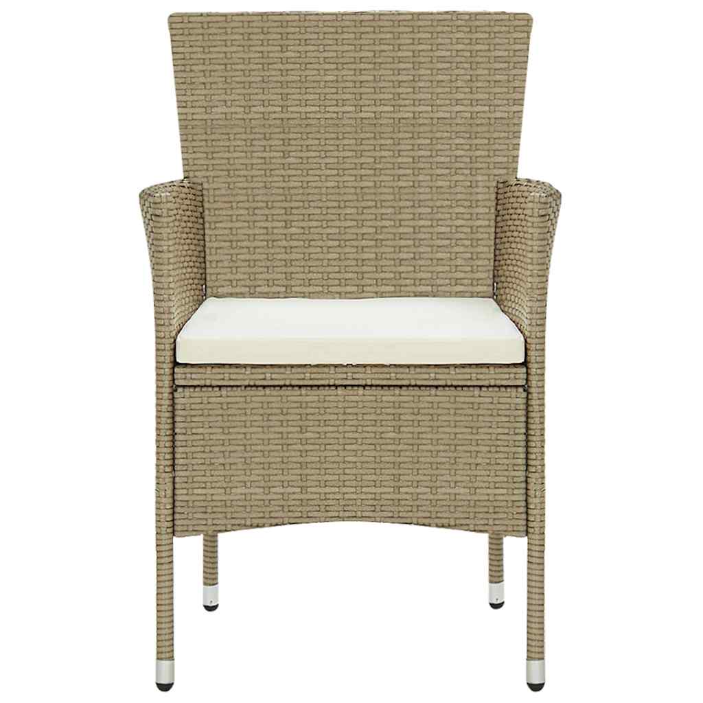11 Piece Garden Dining Set Poly Rattan Beige