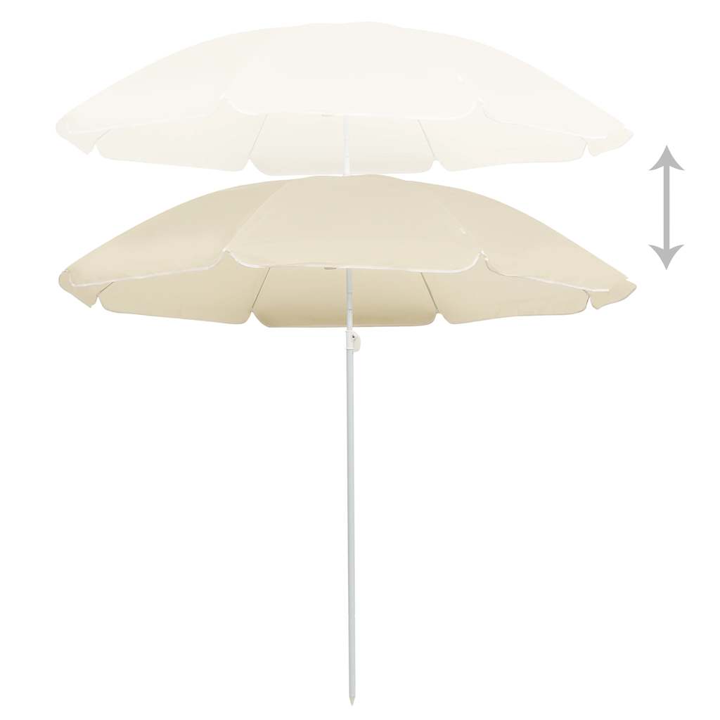 Garden Parasol with Steel Pole Sand 180 cm