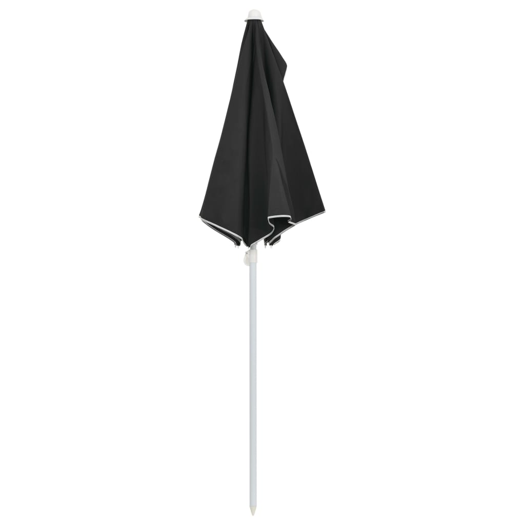 Garden Half Parasol with Pole 180x90 cm Black