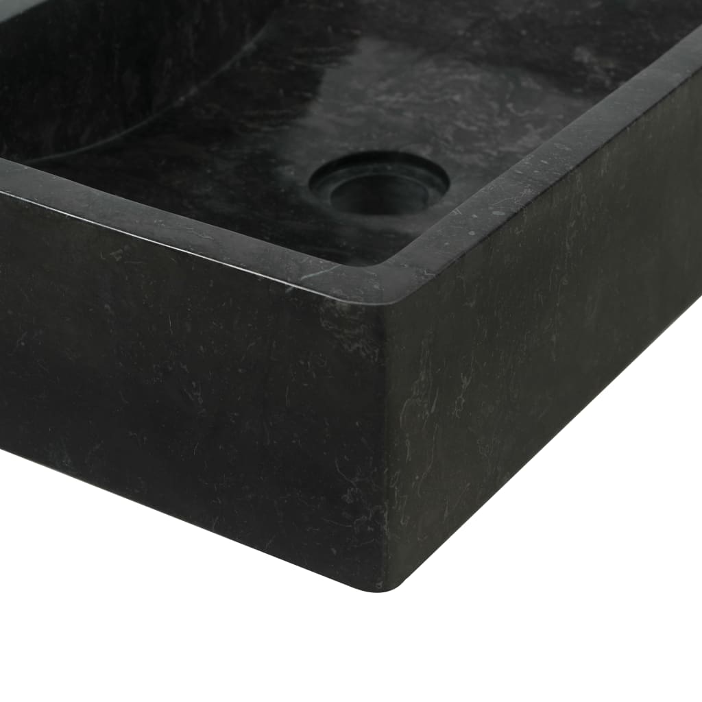 Bathroom Vanity Cabinet Solid Wood Teak with Sink Marble Black