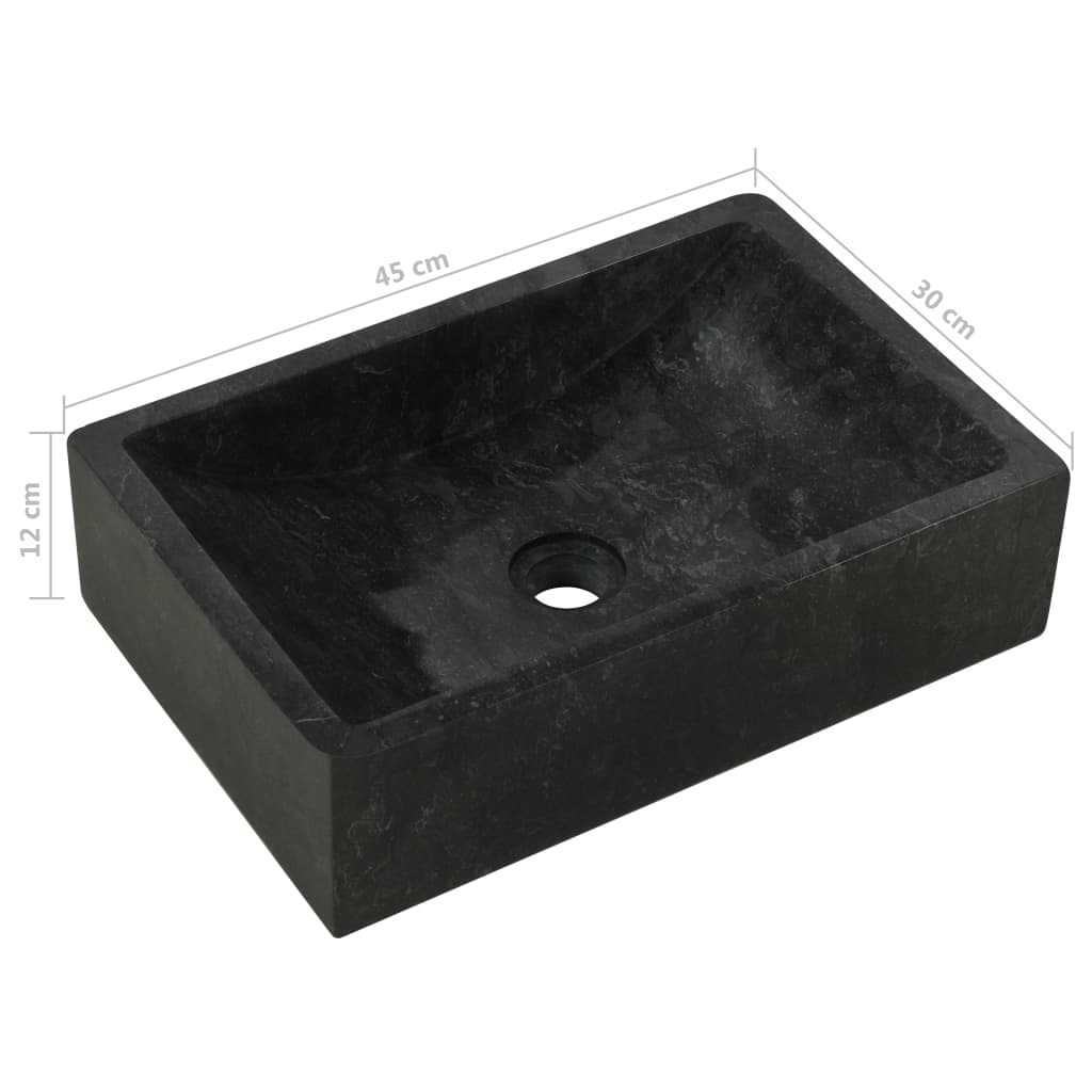 Bathroom Vanity Cabinet Solid Wood Teak with Sink Marble Black