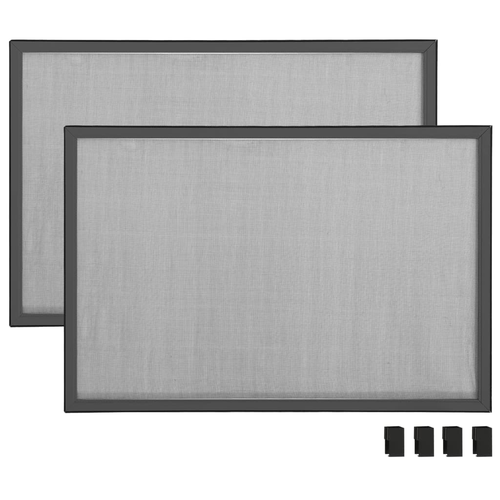 Extendable Insect Screen for Windows Anthracite (75-143)x50 cm