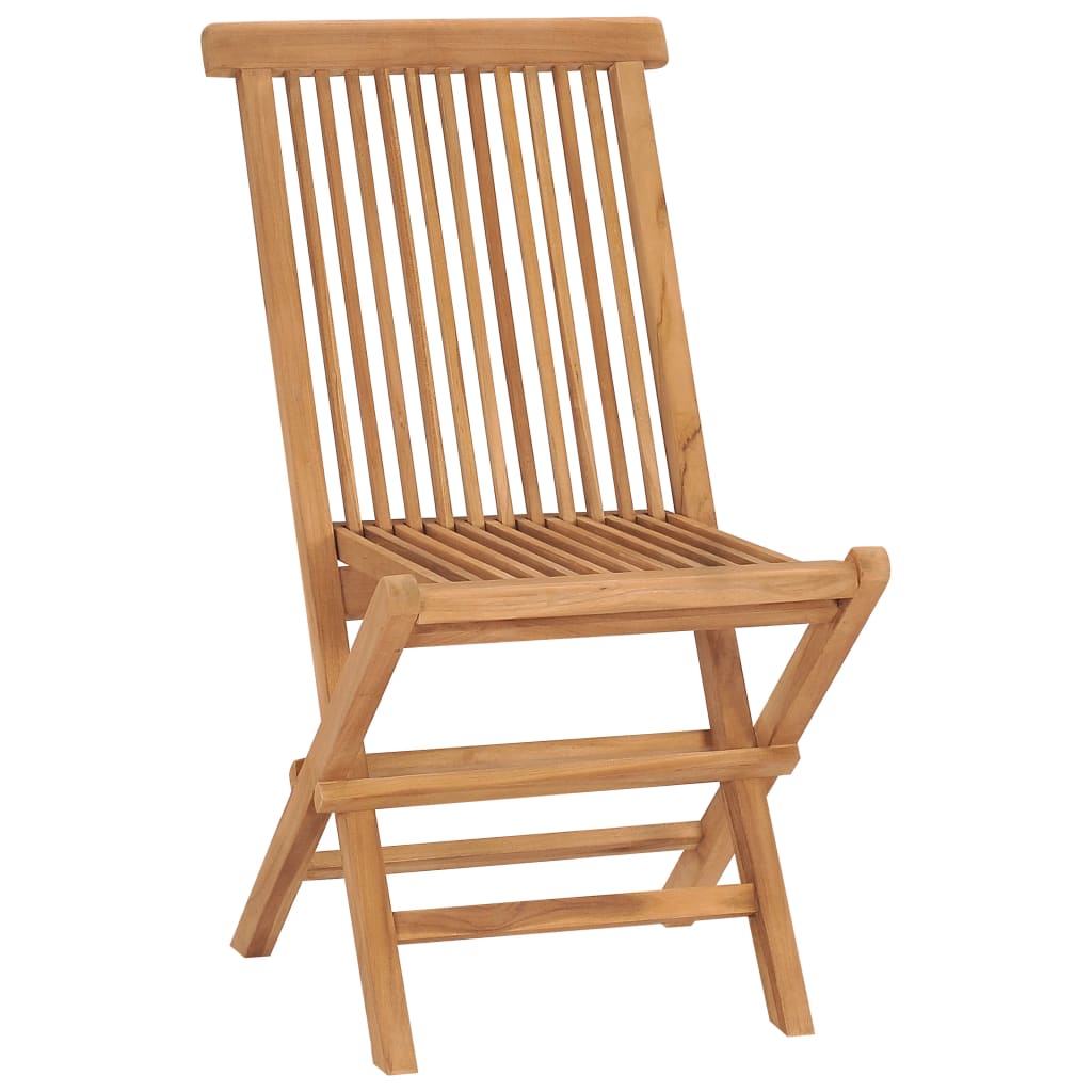 Folding Chairs 2 pcs Solid Teak Wood