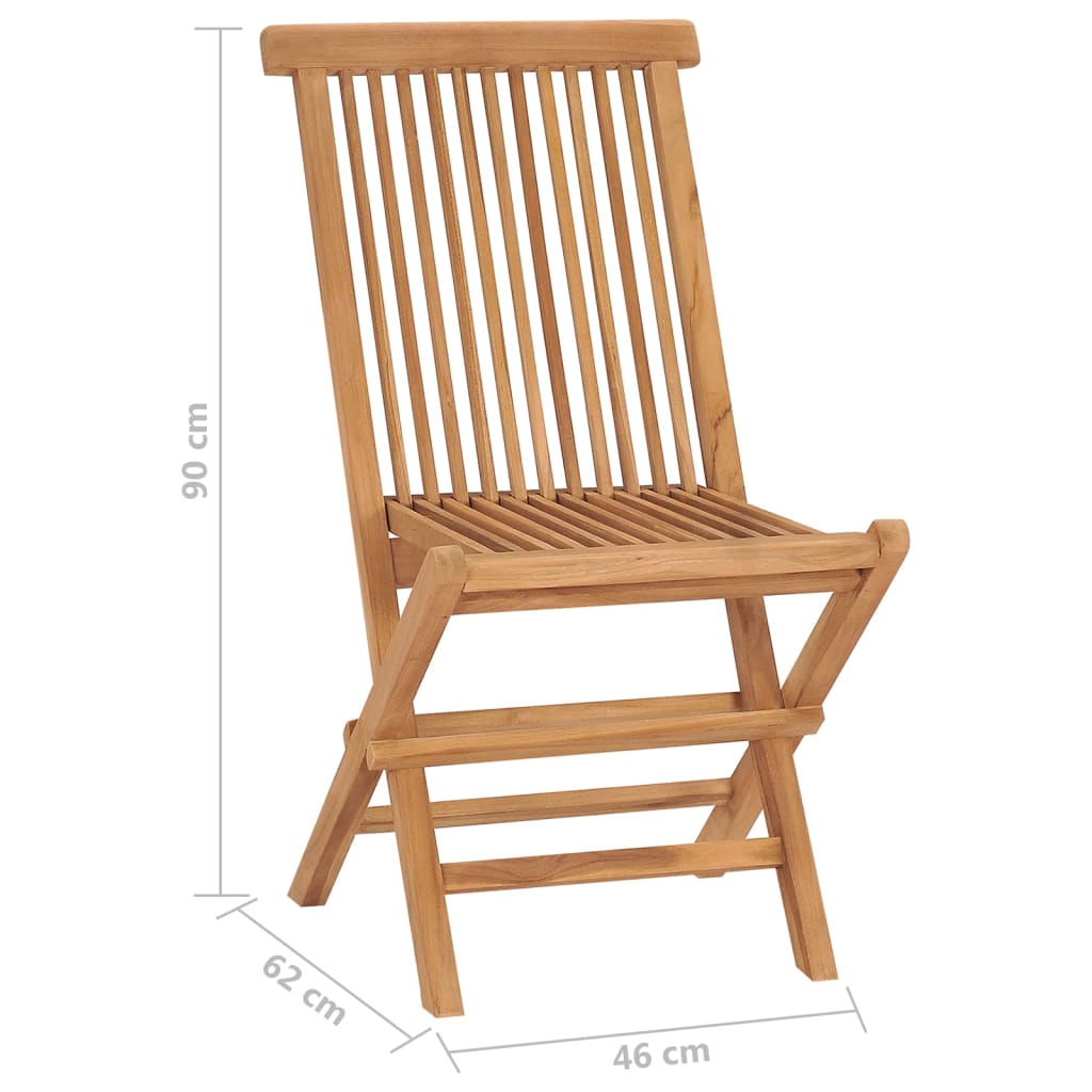 Folding Chairs 2 pcs Solid Teak Wood