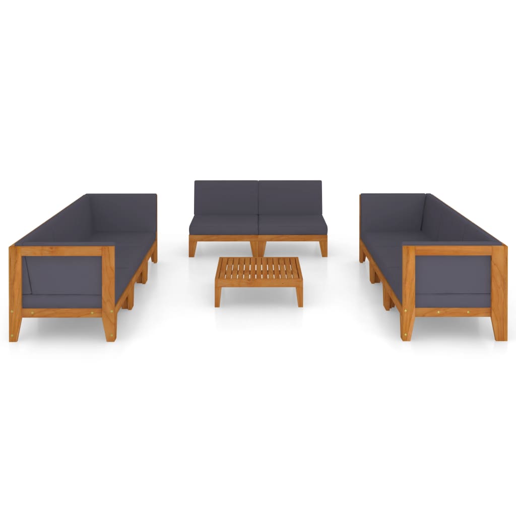 9 Piece Garden Lounge Set with Cushions Solid Acacia Wood