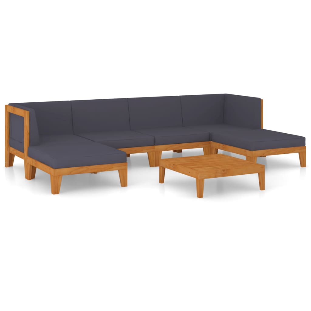 7 Piece Garden Lounge Set with Cushions Solid Acacia Wood