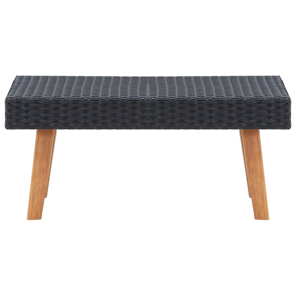 2 Piece Garden Lounge Set with Cushions Poly Rattan Black