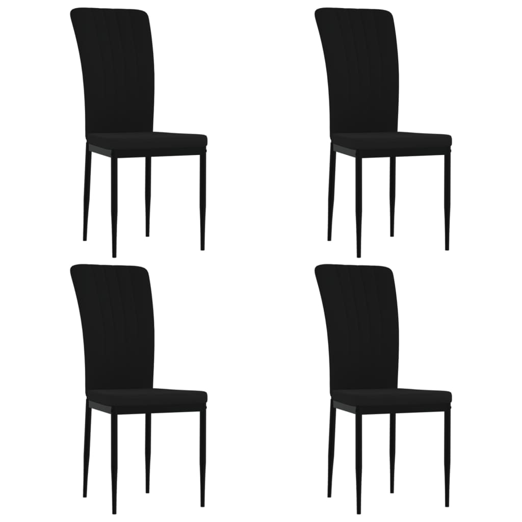 Dining Chairs 4 pcs Black Velvet
