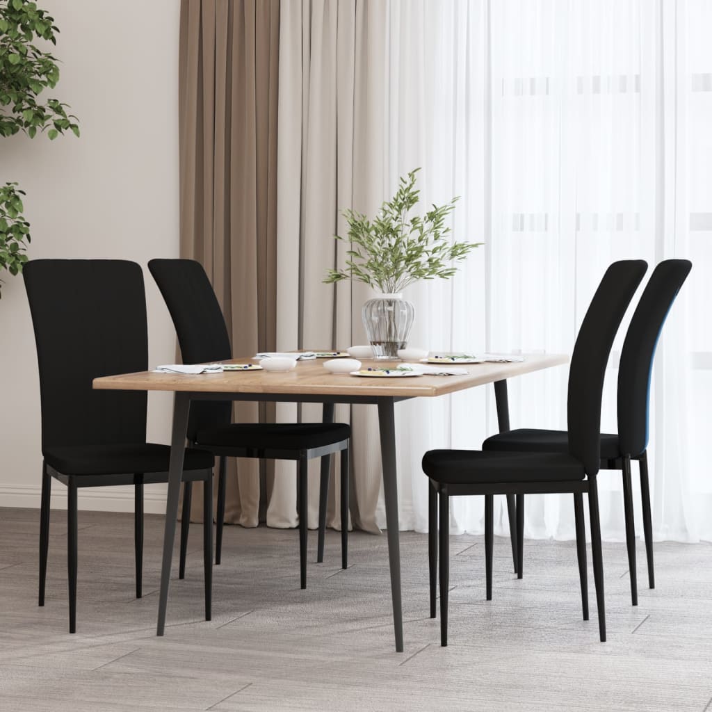 Dining Chairs 4 pcs Black Velvet