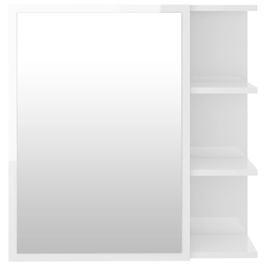 Bathroom Mirror Cabinet High Gloss White 62.5x20.5x64 cm Engineered Wood