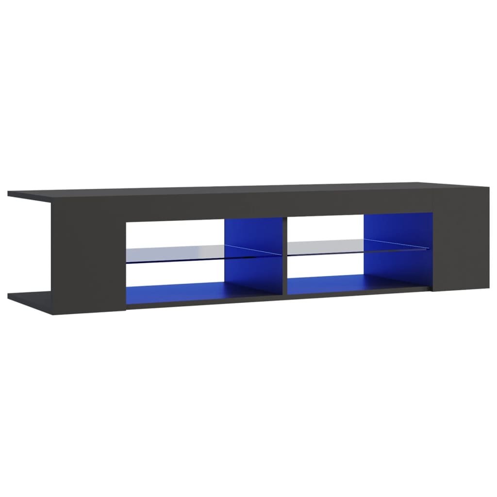 TV Cabinet with LED Lights Grey 135x39x30 cm