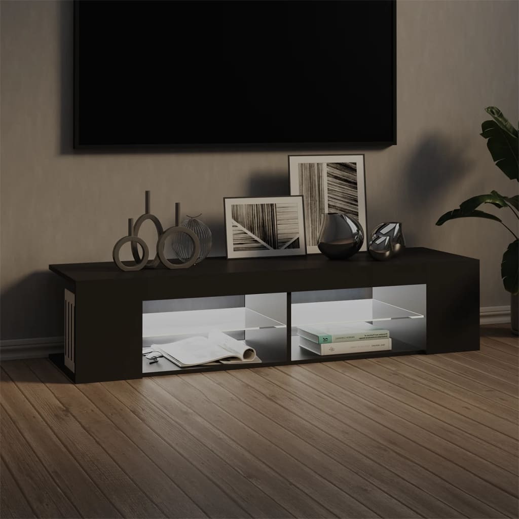 TV Cabinet with LED Lights Grey 135x39x30 cm