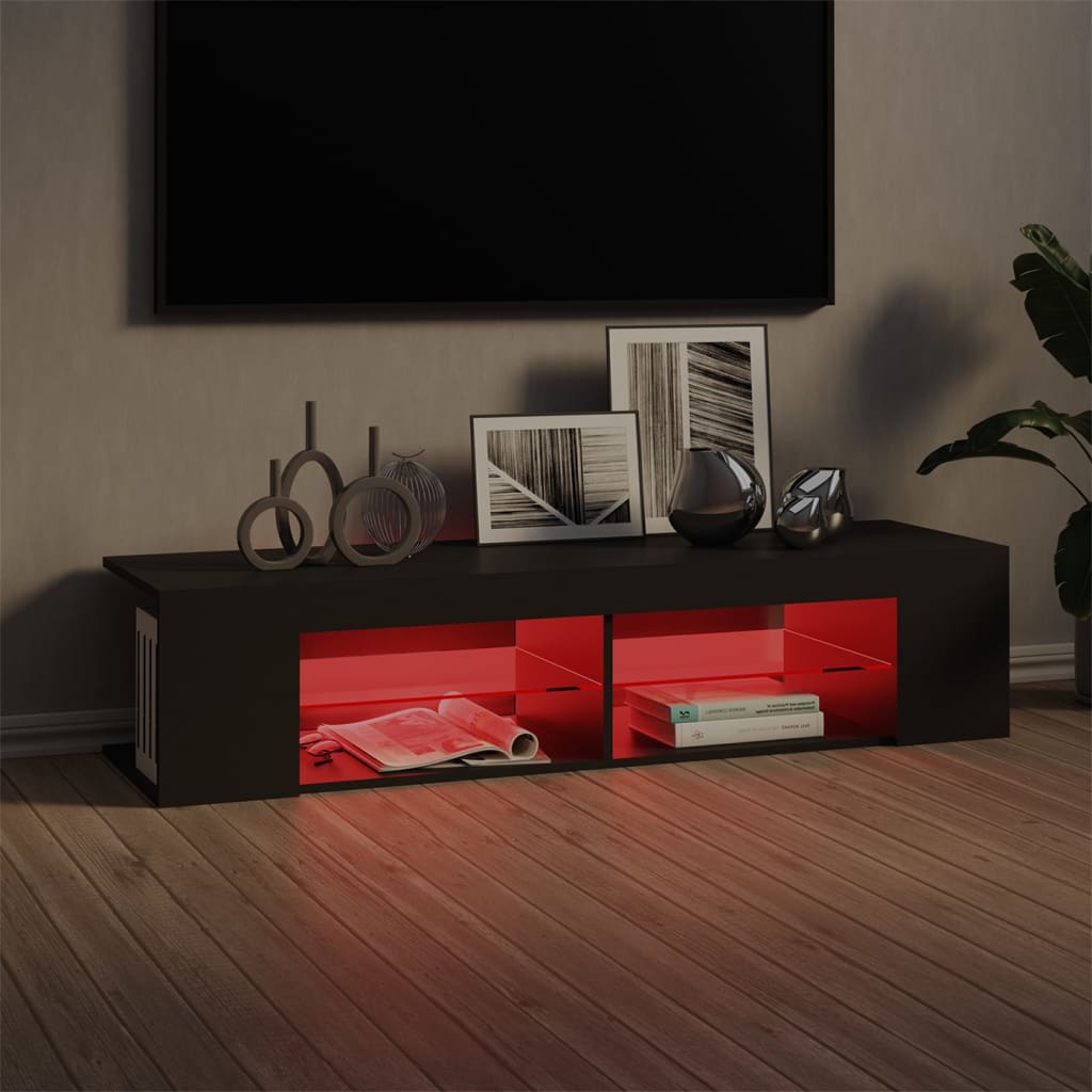 TV Cabinet with LED Lights Grey 135x39x30 cm