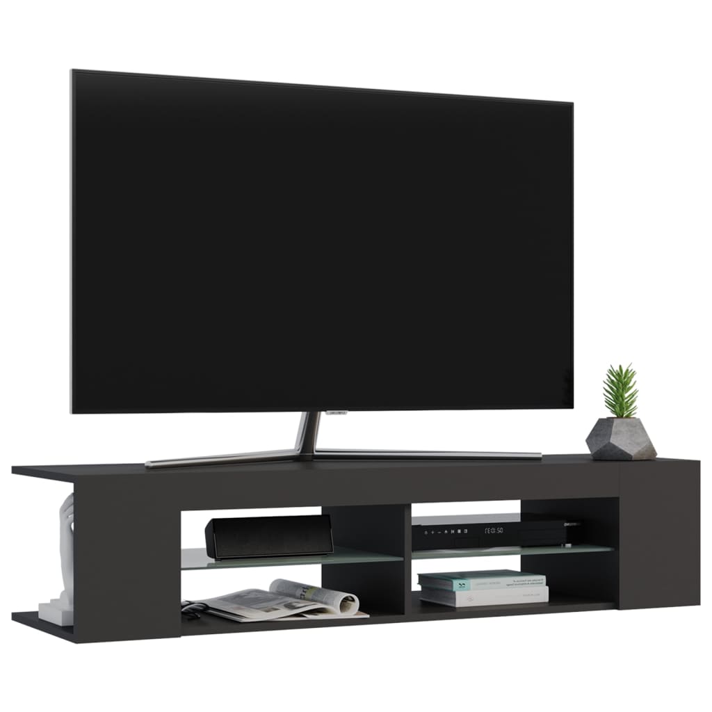 TV Cabinet with LED Lights Grey 135x39x30 cm