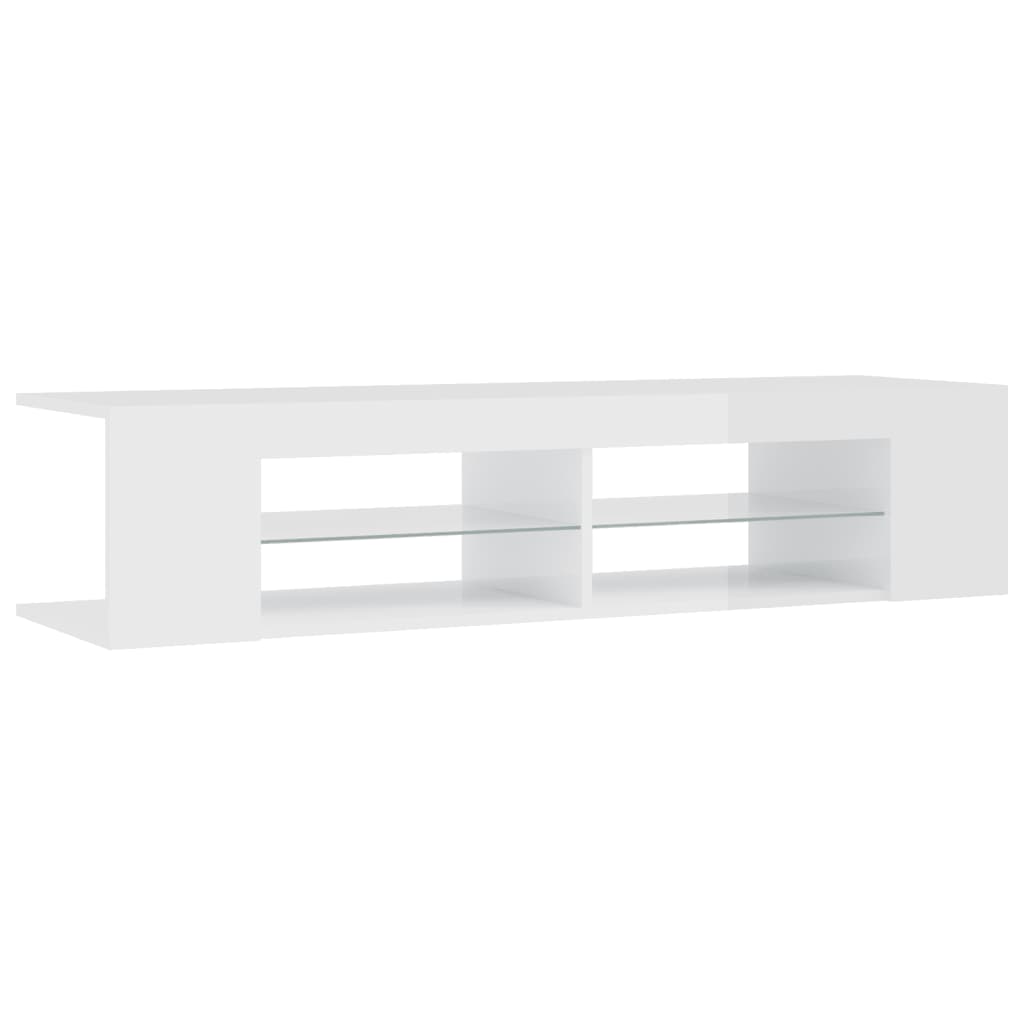 TV Cabinet with LED Lights High Gloss White 135x39x30 cm