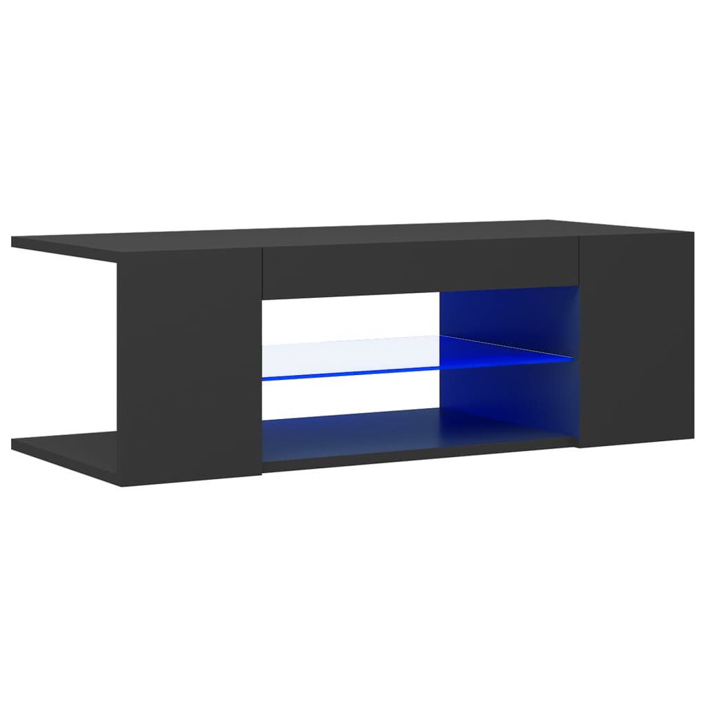 TV Cabinet with LED Lights Grey 90x39x30 cm