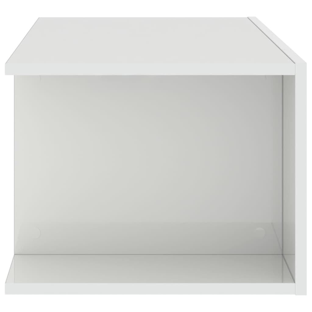 TV Cabinet with LED Lights High Gloss White 90x39x30 cm