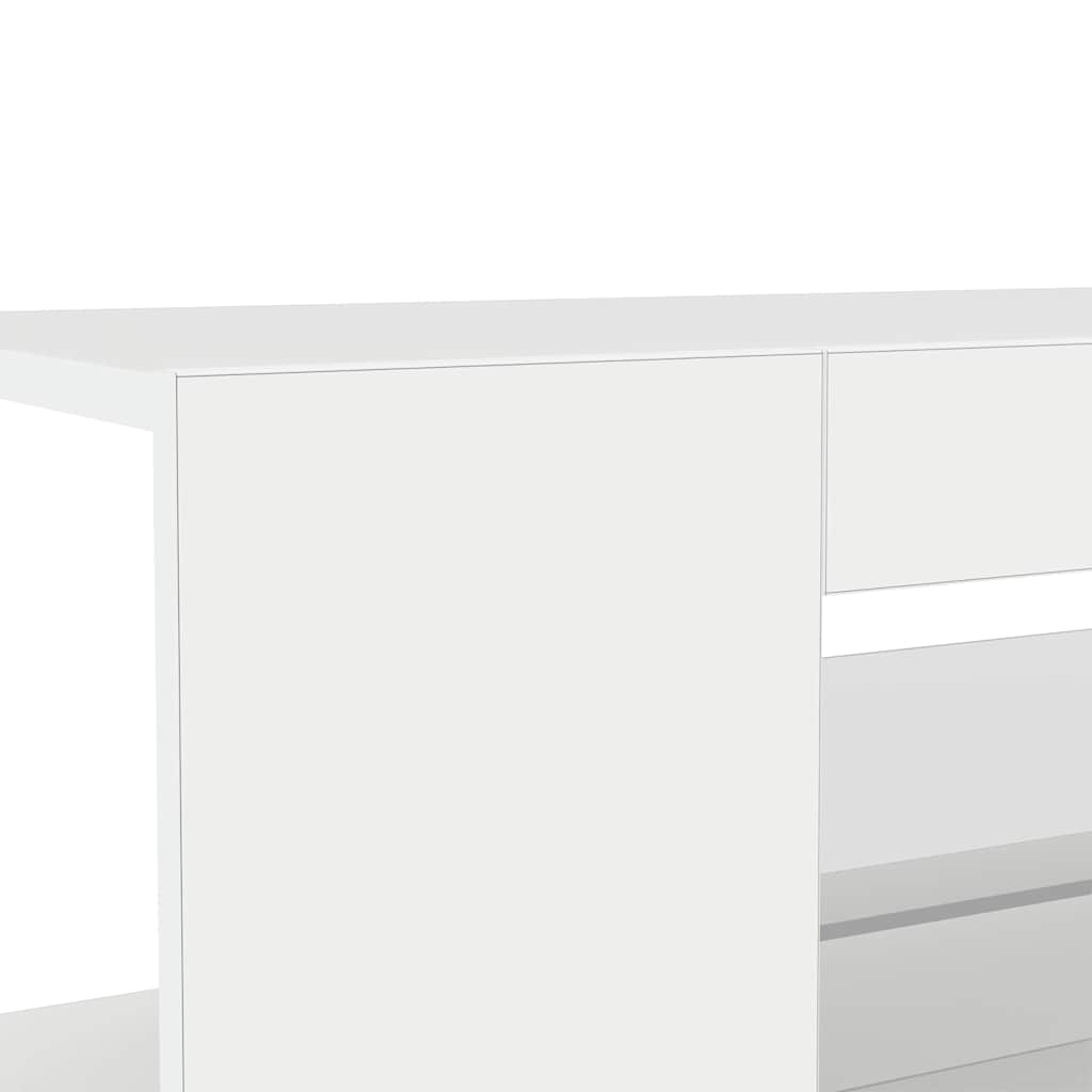 TV Cabinet with LED Lights High Gloss White 90x39x30 cm