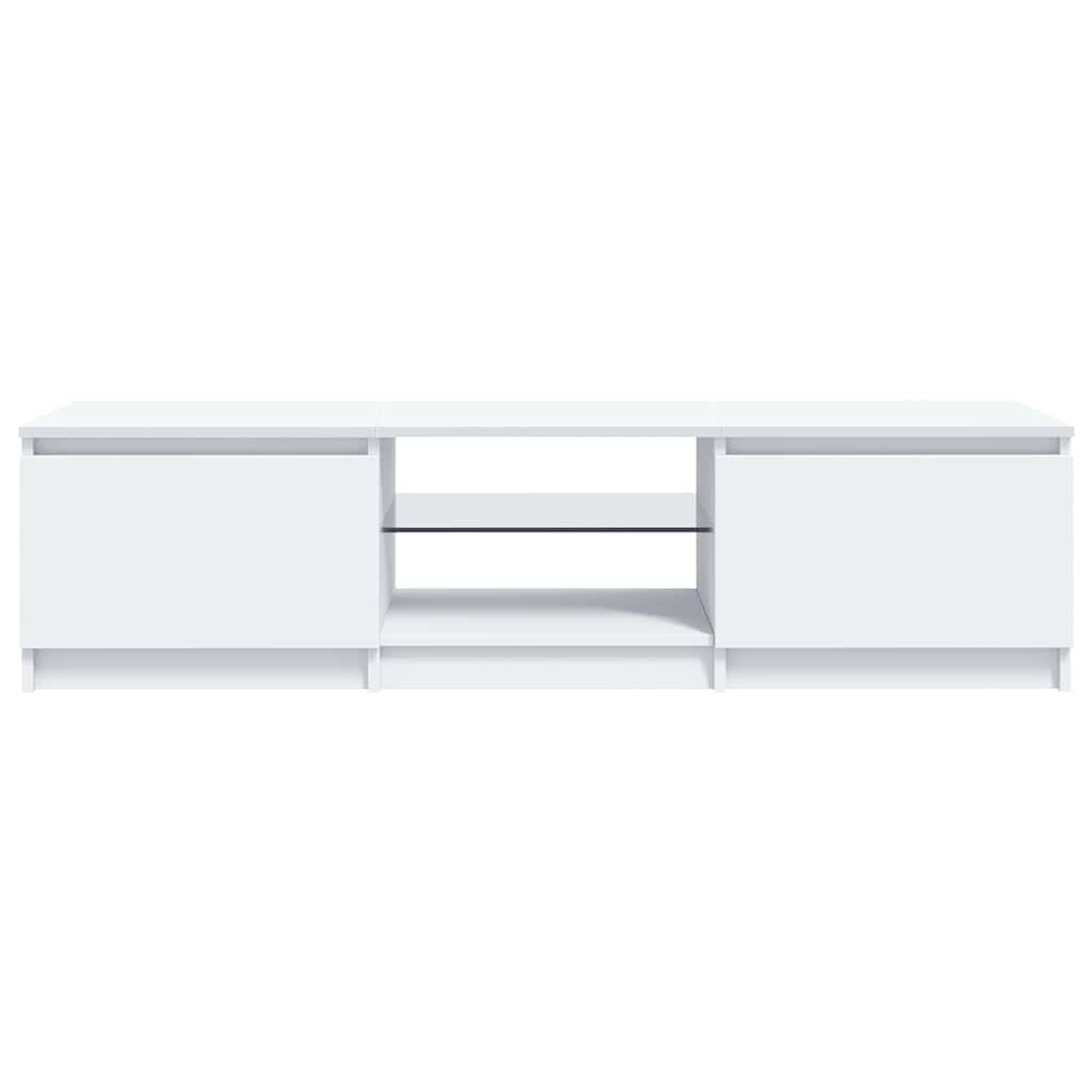 TV Cabinet with LED Lights White 140x40x36 cm