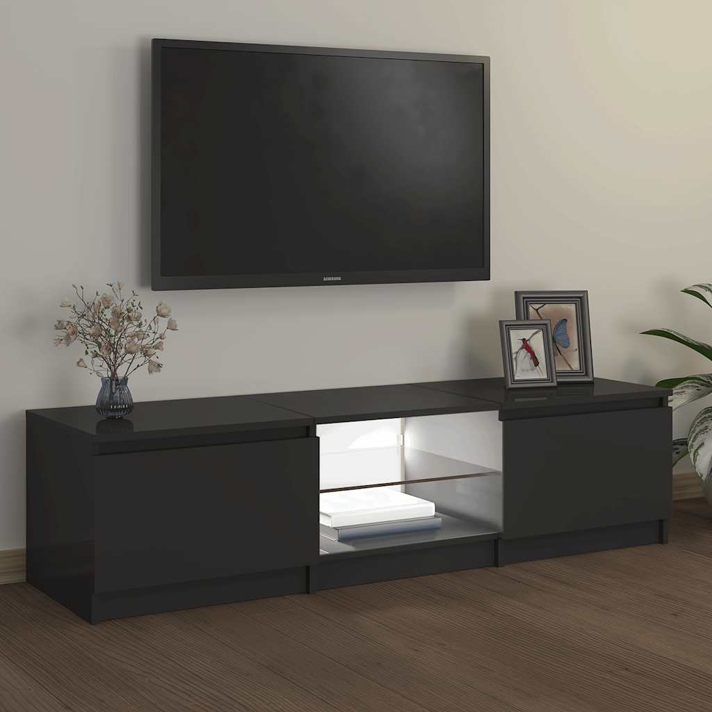 TV Cabinet with LED Lights Grey 140x40x36 cm