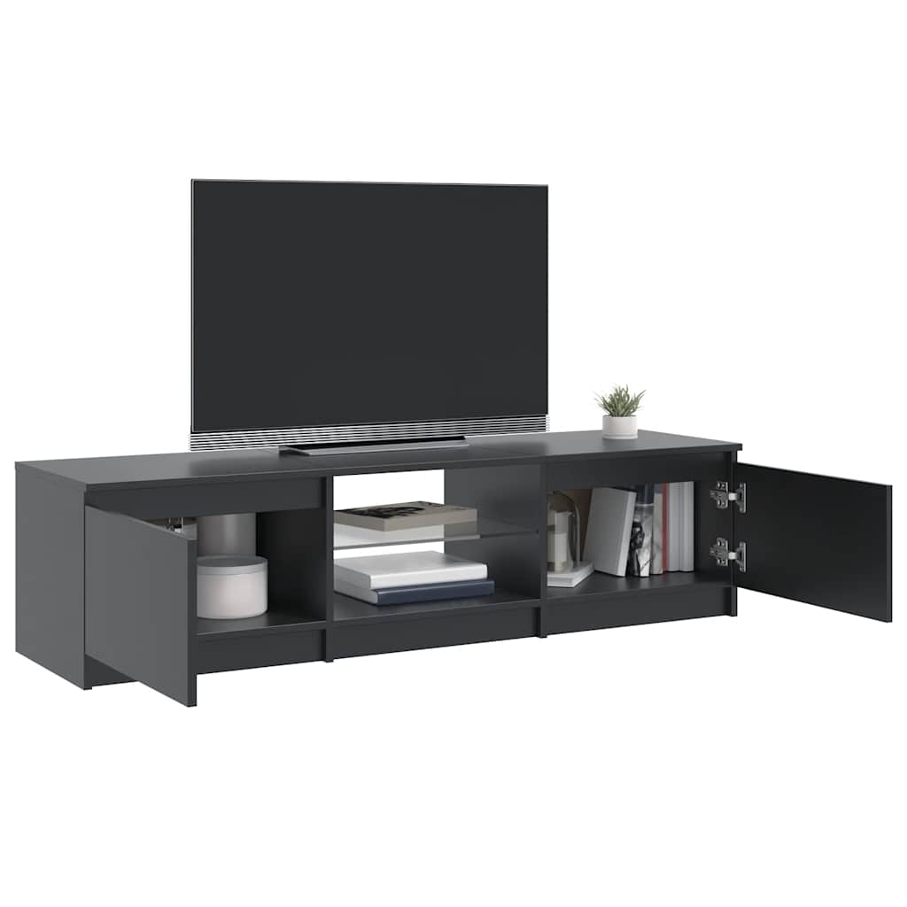 TV Cabinet with LED Lights Grey 140x40x36 cm