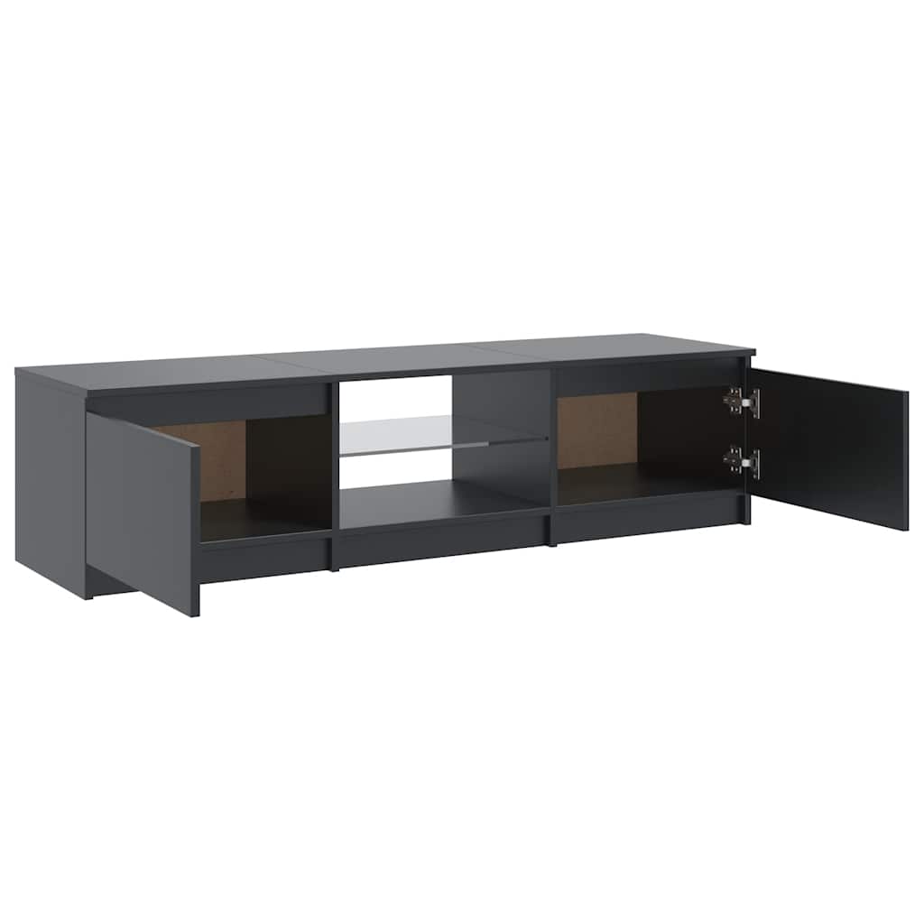 TV Cabinet with LED Lights Grey 140x40x36 cm