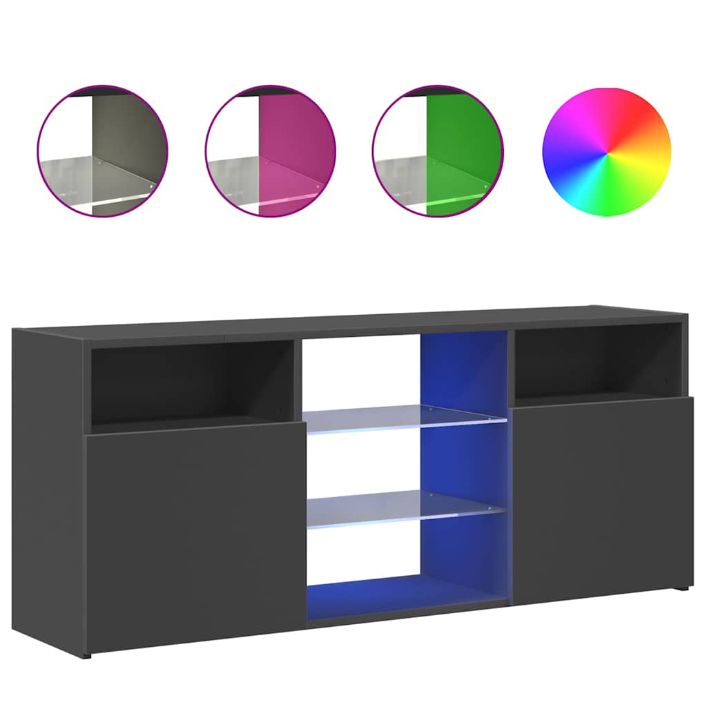 TV Cabinet with LED Lights Grey 120x30x50 cm