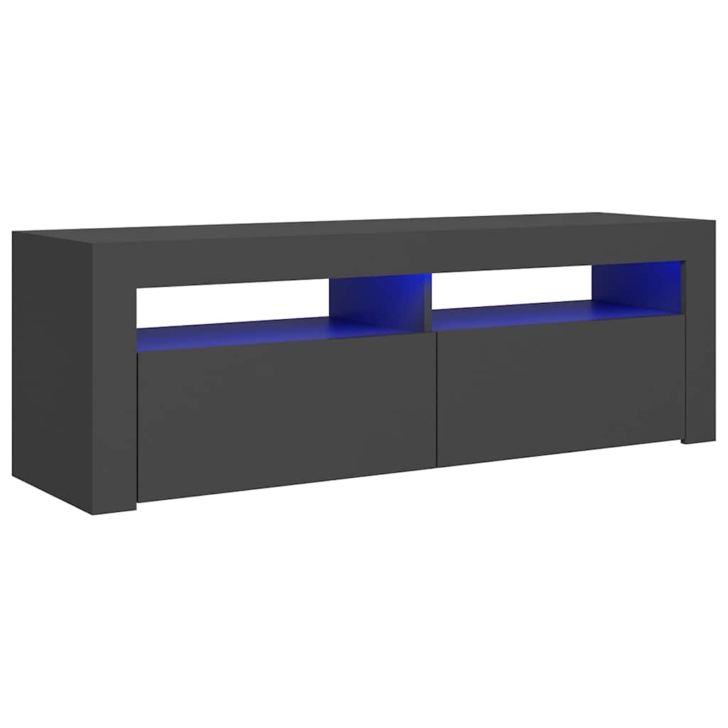 TV Cabinet with LED Lights Grey 120x35x40 cm