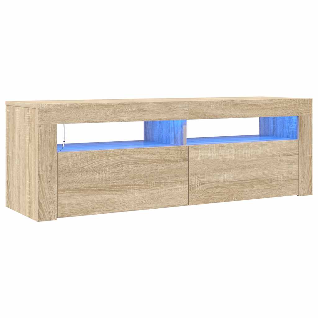 TV Cabinet with LED Lights Sonoma Oak 120x35x40 cm