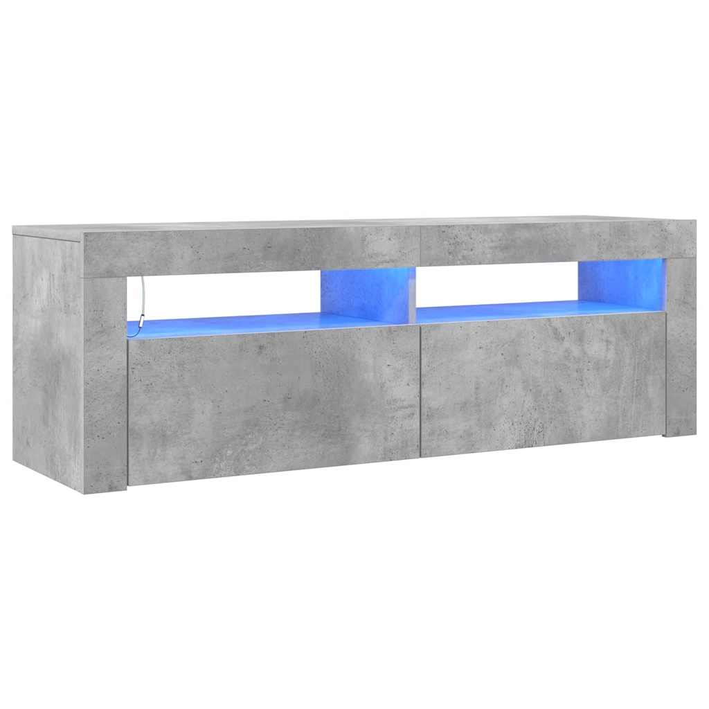 TV Cabinet with LED Lights Concrete Grey 120x35x40 cm