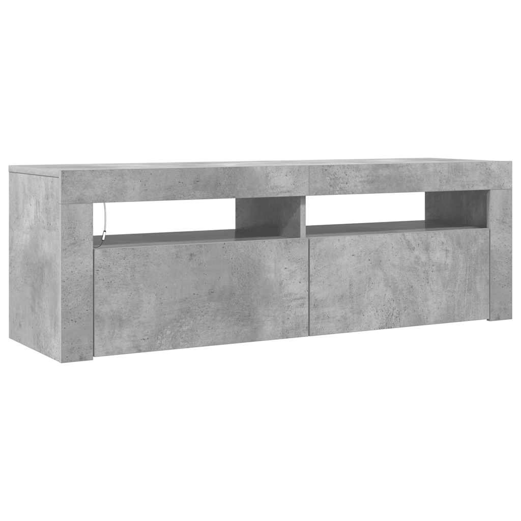 TV Cabinet with LED Lights Concrete Grey 120x35x40 cm